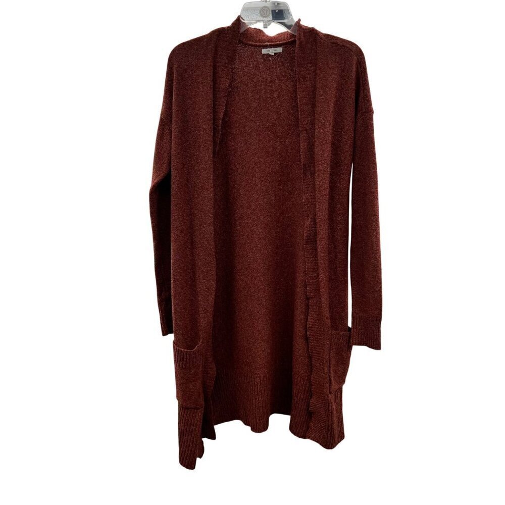 Maurices Cardigan Women's Size Small Rust Open Front Long Sleeve Pockets